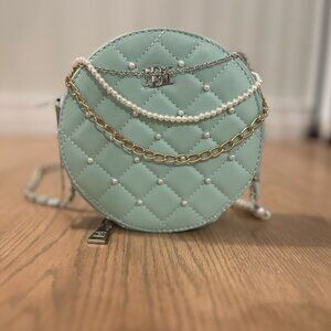 Badgley Mischka Mint Round Vegan Leather Crossbody
